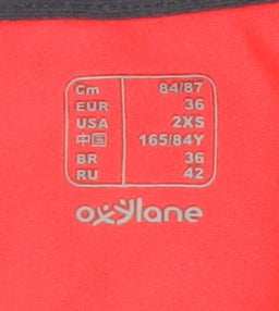 Oxylane Women's Black Red Sleeveless Running T-Shirt 2XS