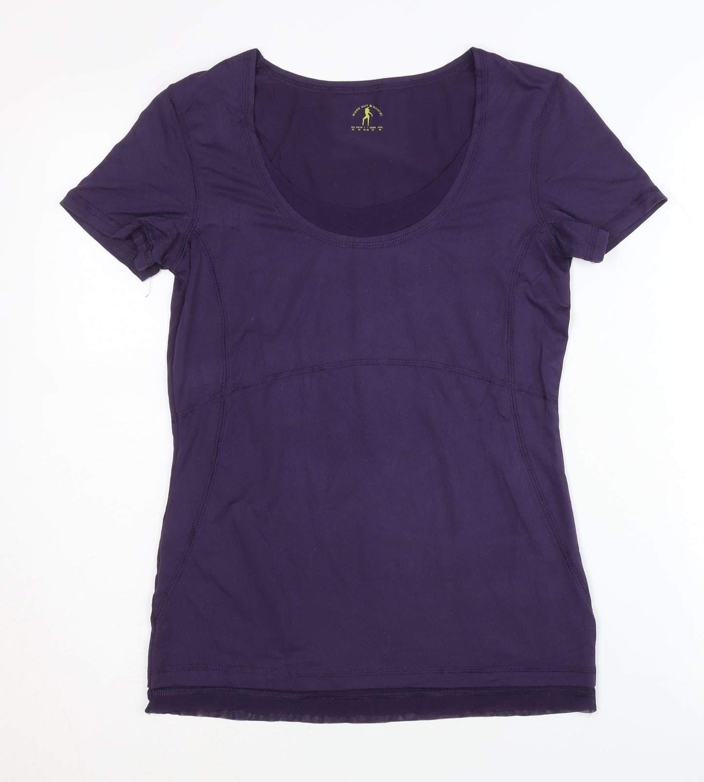 Work Out & Dance Women's Purple Stretch Dance T-Shirt Size 8