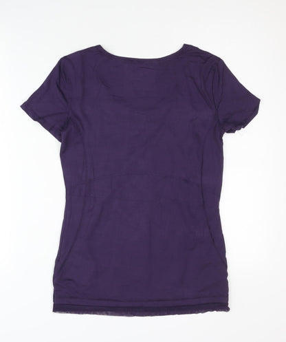 Work Out & Dance Women's Purple Stretch Dance T-Shirt Size 8