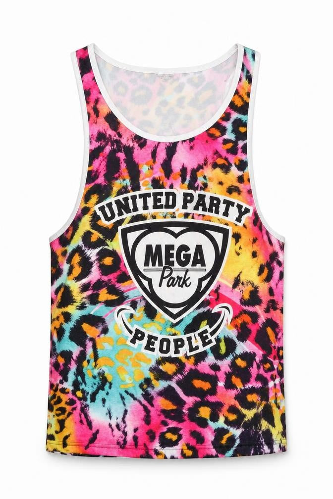 Front view of Mega Park unisex animal print tank xl multicoloured