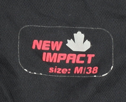 New Impact Women's Black Pink Gym Top M Colourblock