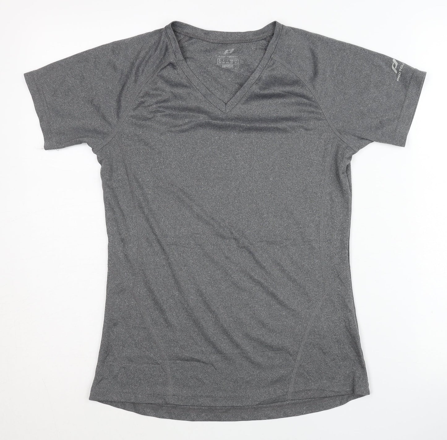 Pro Touch Women's Grey V-Neck T-Shirt, Size 10
