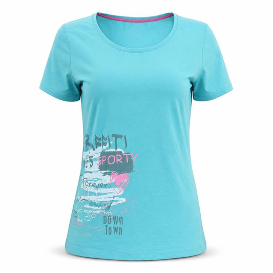 Push Ball Women's Blue XL Activewear T-Shirt