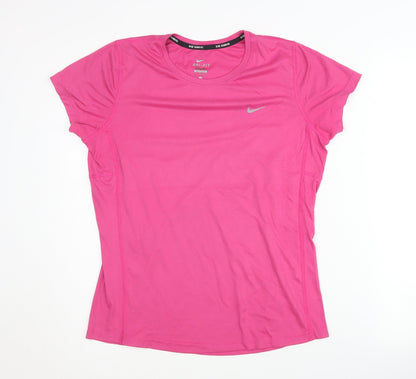 Nike Women's Pink T-Shirt L Moisture Wicking