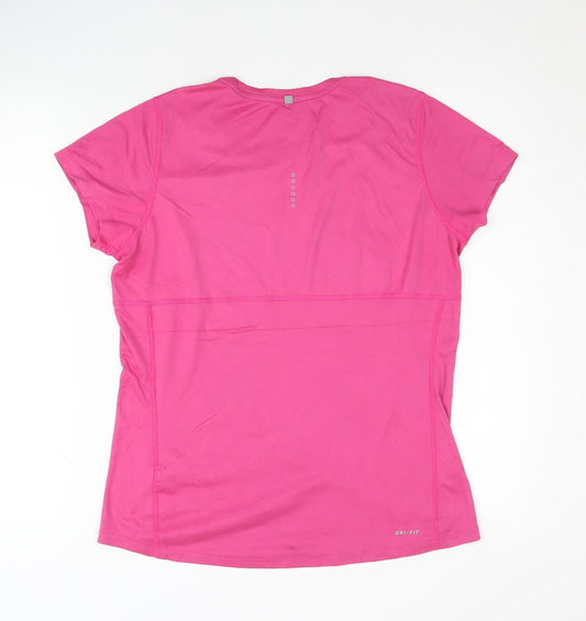 Nike Women's Pink T-Shirt L Moisture Wicking