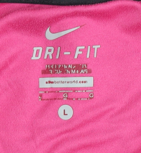 Nike Women's Pink T-Shirt L Moisture Wicking