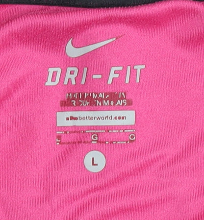 Nike Women's Pink T-Shirt L Moisture Wicking
