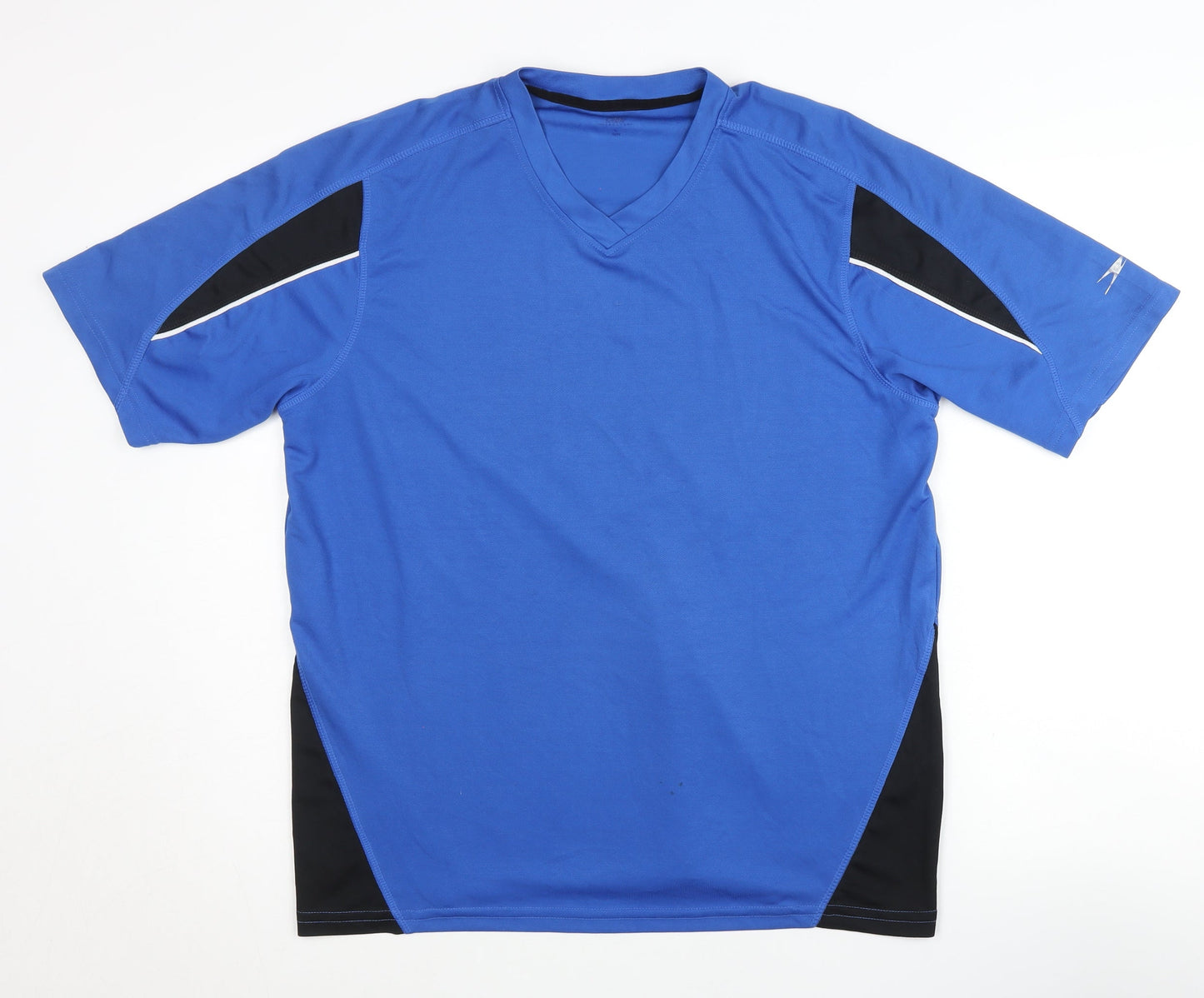 Men's Blue V-Neck Jersey T-Shirt - L