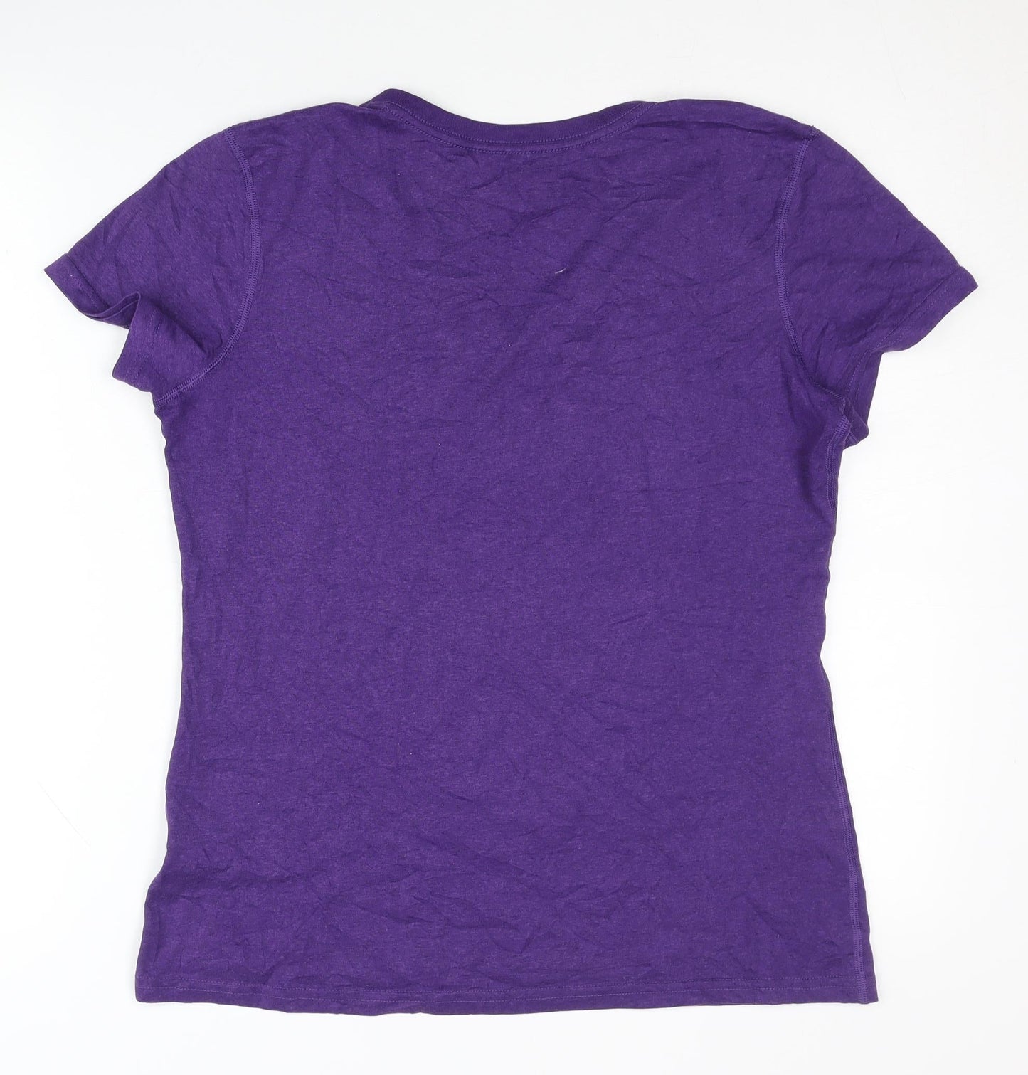 Nike Women's Purple V-Neck T-Shirt, Size S, Moisture Wicking