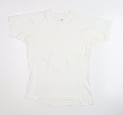 Island White Unisex Adult M Basic V-Neck T-Shirt