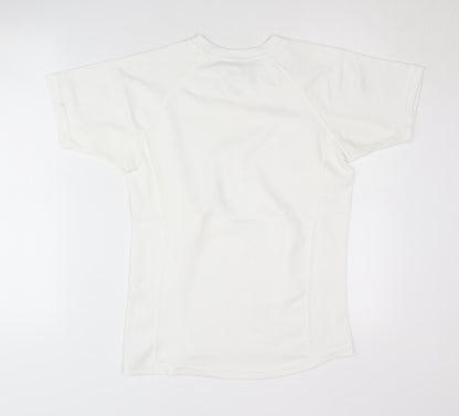 Island White Unisex Adult M Basic V-Neck T-Shirt