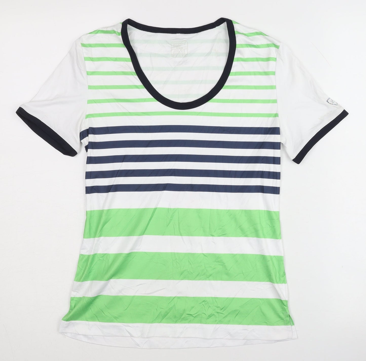 Limited Sports Women's Multicoloured Striped T-Shirt