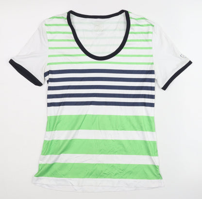 Limited Sports Women's Multicoloured Striped T-Shirt