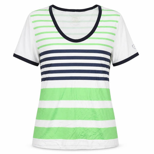 Limited Sports Women's Multicoloured Striped T-Shirt