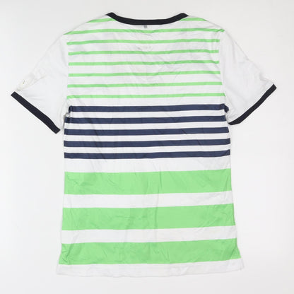 Limited Sports Women's Multicoloured Striped T-Shirt