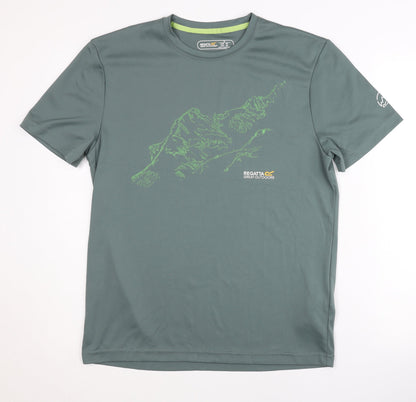 Regatta Men's Green T-Shirt, Size M, Graphic Print