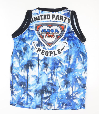 Mega Park Unisex Blue Sleeveless Palm Tank Top L