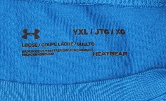 Under Armour Boys Blue XL T-Shirt, Relaxed Fit Jersey
