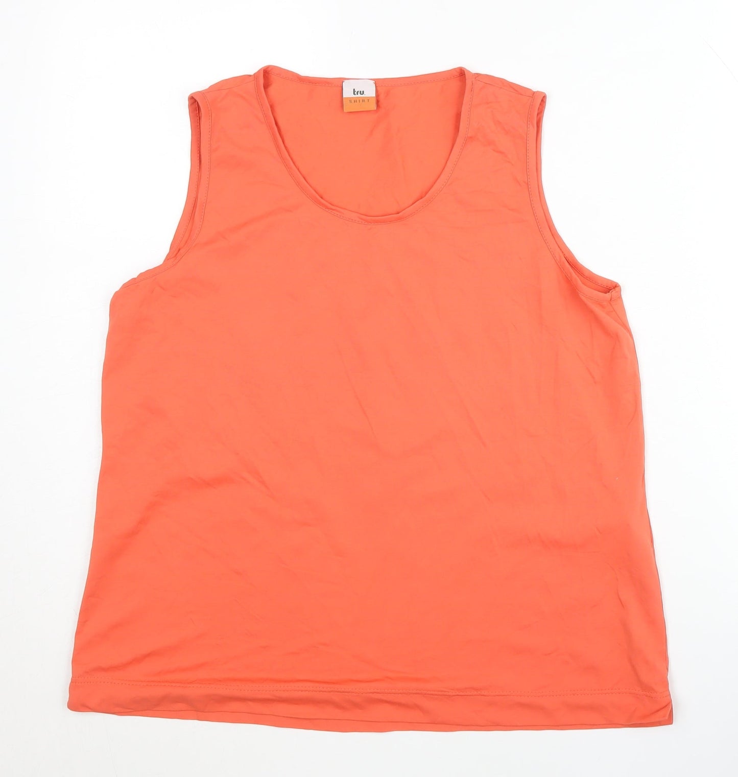 Tru Women's Orange Tank Top Size 14 Basic Scoop Neck