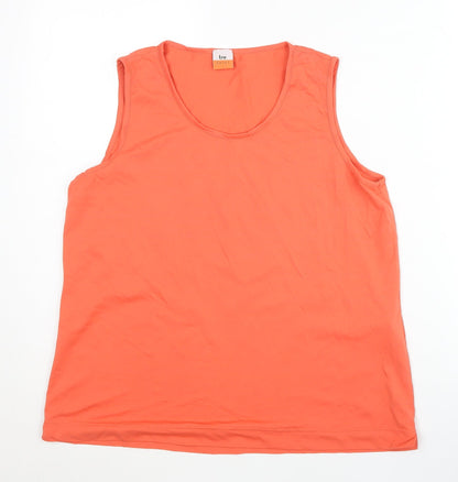 Tru Women's Orange Tank Top Size 14 Basic Scoop Neck