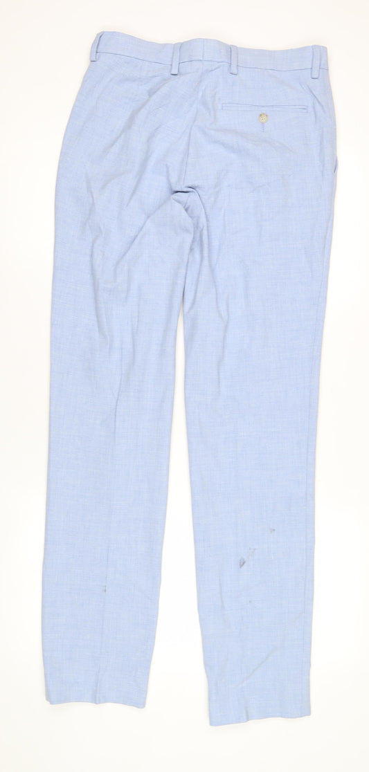 Marks and Spencer Men's Blue Slim Fit Trousers