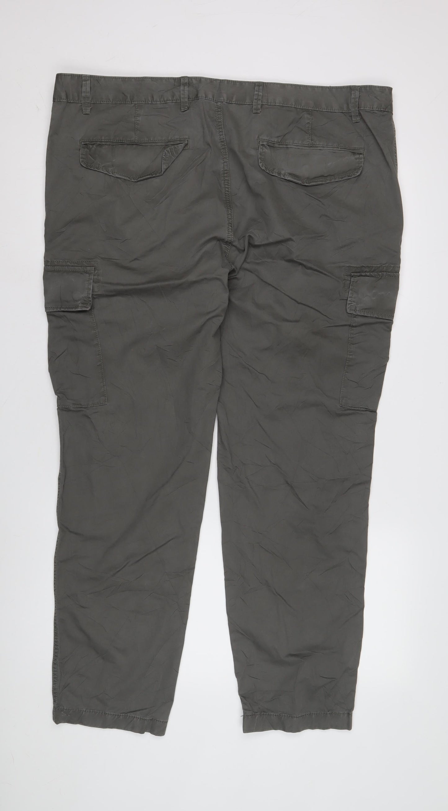 Marks and Spencer Men's Green Cargo Trousers Slim 42x31