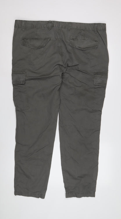 Marks and Spencer Men's Green Cargo Trousers Slim 42x31