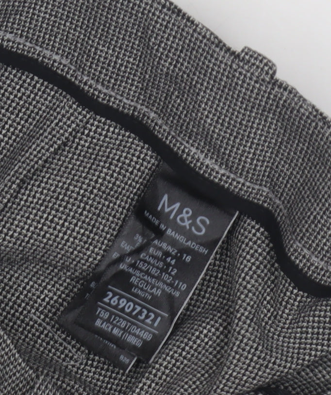 Womens UK Size 14 Marks and Spencer Regular Fit Business Formal Grey Trousers