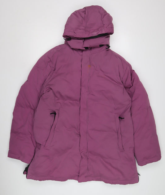 Cotton Traders Women's Purple Hooded Zip Jacket L