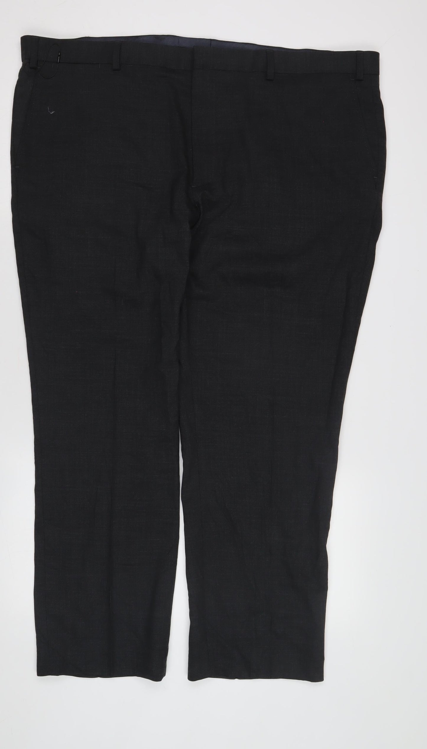 Marks and Spencer Men's Black Regular Fit Trousers