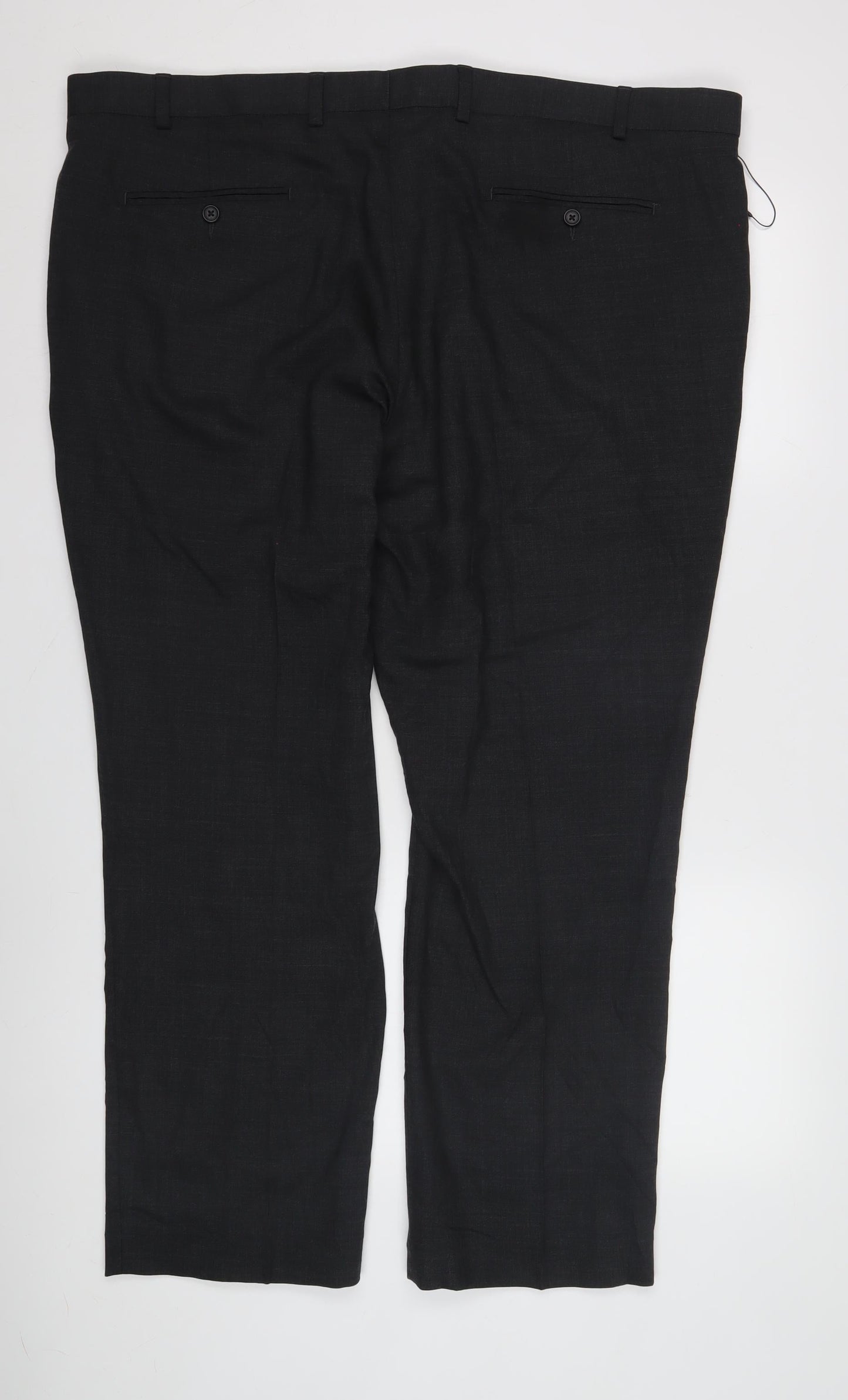 Marks and Spencer Men's Black Regular Fit Trousers