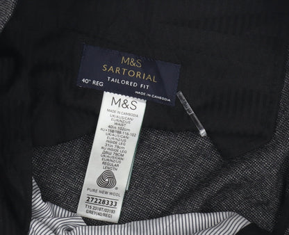 Marks and Spencer Grey Wool Dress Pants, Size 40, Men's