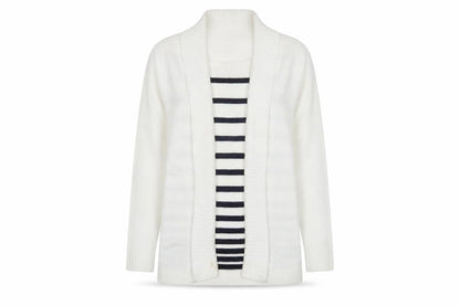 Womens UK Size M EWM White Cardigan Jumper