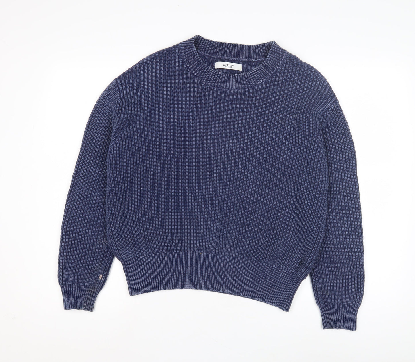 Womens UK Size M Replay Blue Pullover Jumper