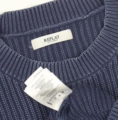 Womens UK Size M Replay Blue Pullover Jumper