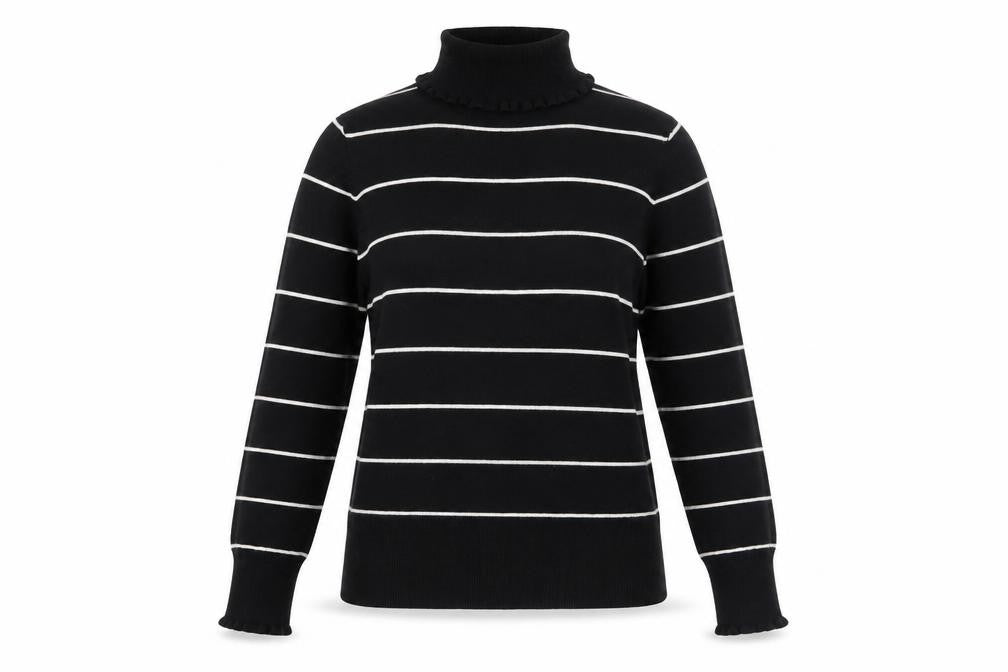 Front view of Linea Women's Black Roll Neck jumper M