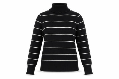 Front view of Linea Women's Black Roll Neck jumper M