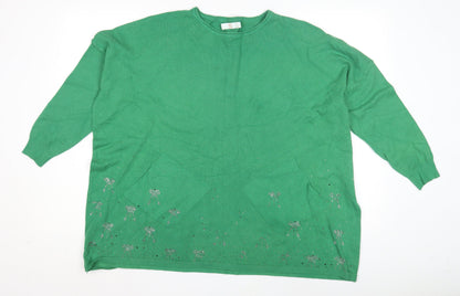 Womens UK Size L CC Fashion Green Pullover Jumper