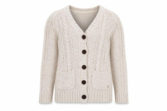 Madewell Girls Beige Cardigan, 4-5 Years, Cotton Wool Knit