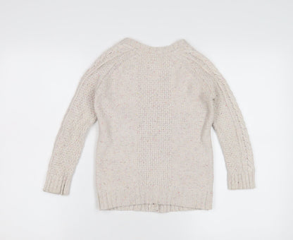 Madewell Girls Beige Cardigan, 4-5 Years, Cotton Wool Knit