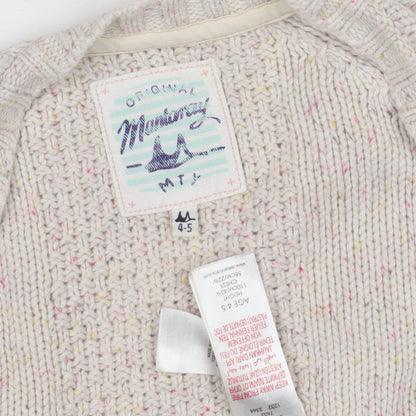 Madewell Girls Beige Cardigan, 4-5 Years, Cotton Wool Knit