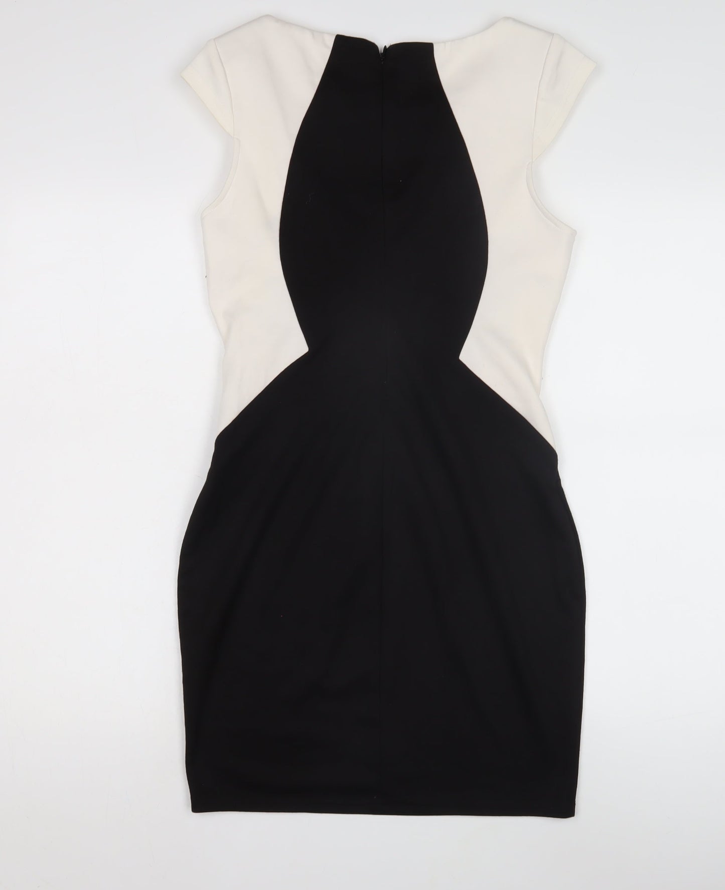 Lipsy Women's Black & Ivory Bodycon Dress Size 12