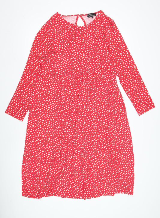 Wednesday's Girl Red Polka Dot Midi Dress XL