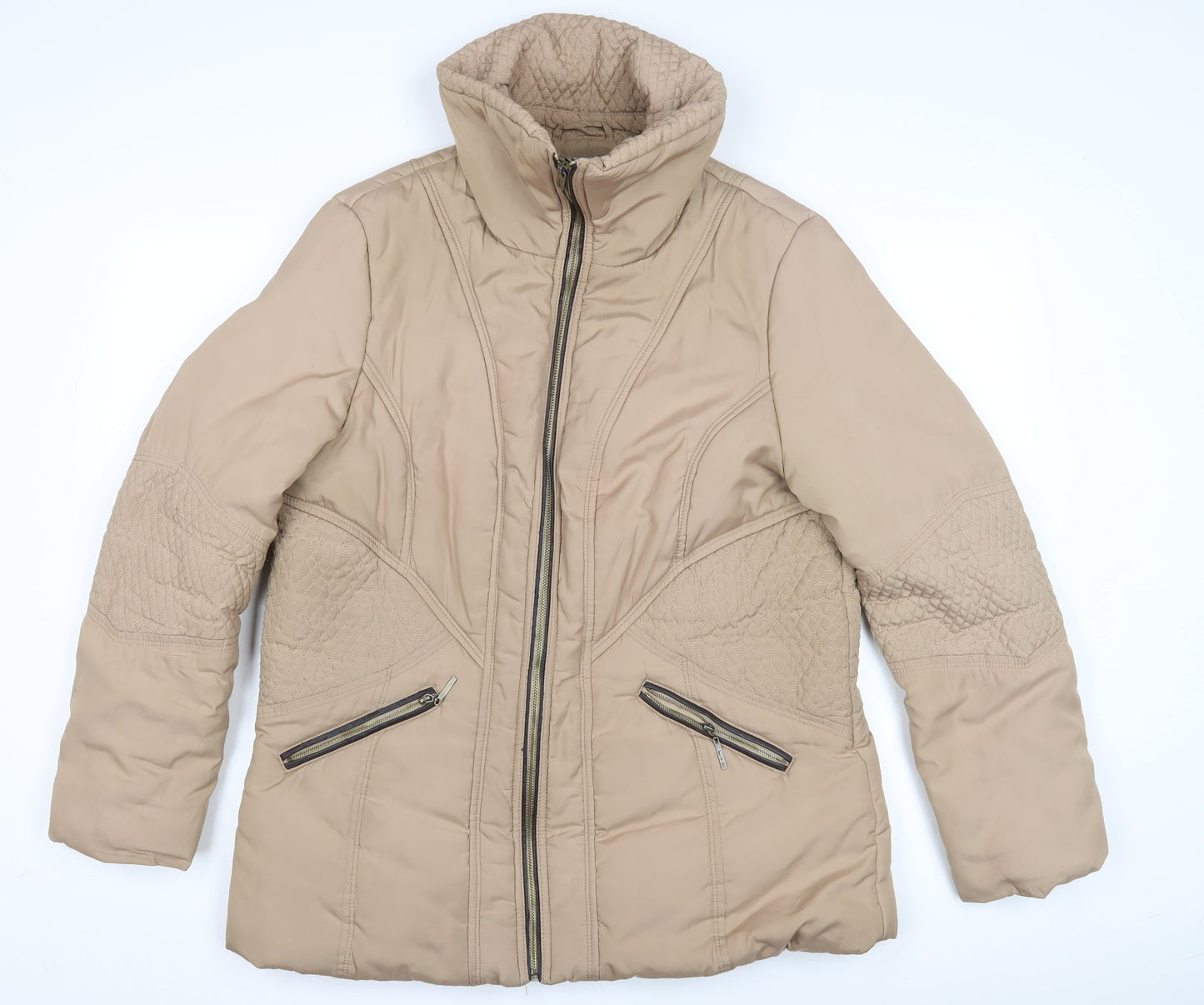 Womens UK Size 16 Principles by Ben de Lisi Beige Puffer Jacket