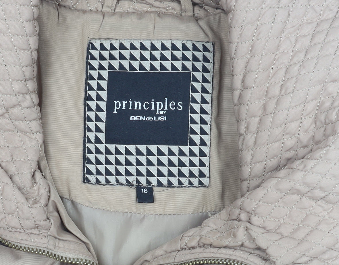 Womens UK Size 16 Principles by Ben de Lisi Beige Puffer Jacket