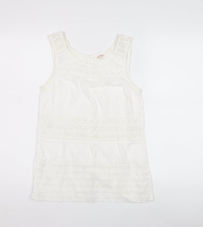 Womens UK Size 6 Fat Face White  Blouse