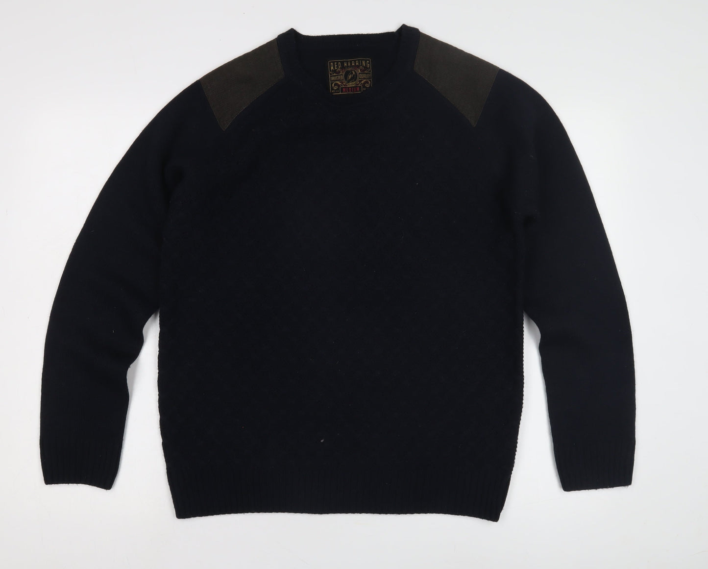 Red Herring Men's Black Medium Knit Pullover Jumper