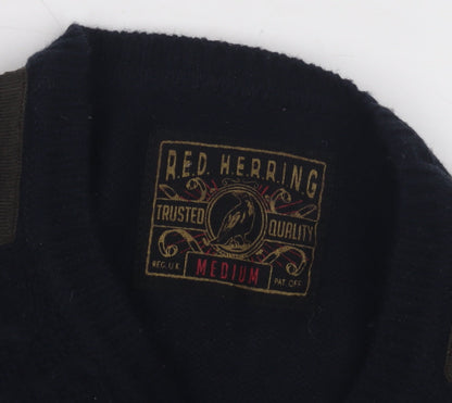 Red Herring Men's Black Medium Knit Pullover Jumper