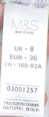 Womens UK Size 8 Marks and Spencer Beige Basic T-Shirt