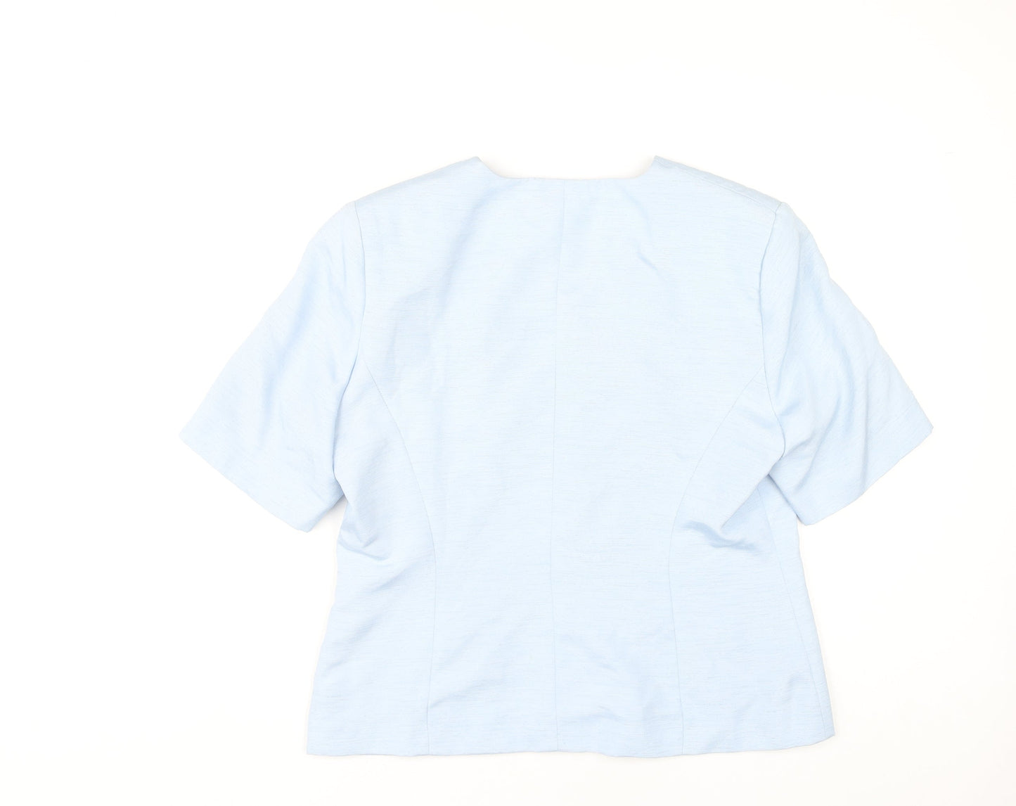 Mosaic Women's Blue Blouse V-Neck Size 16 Button Accent